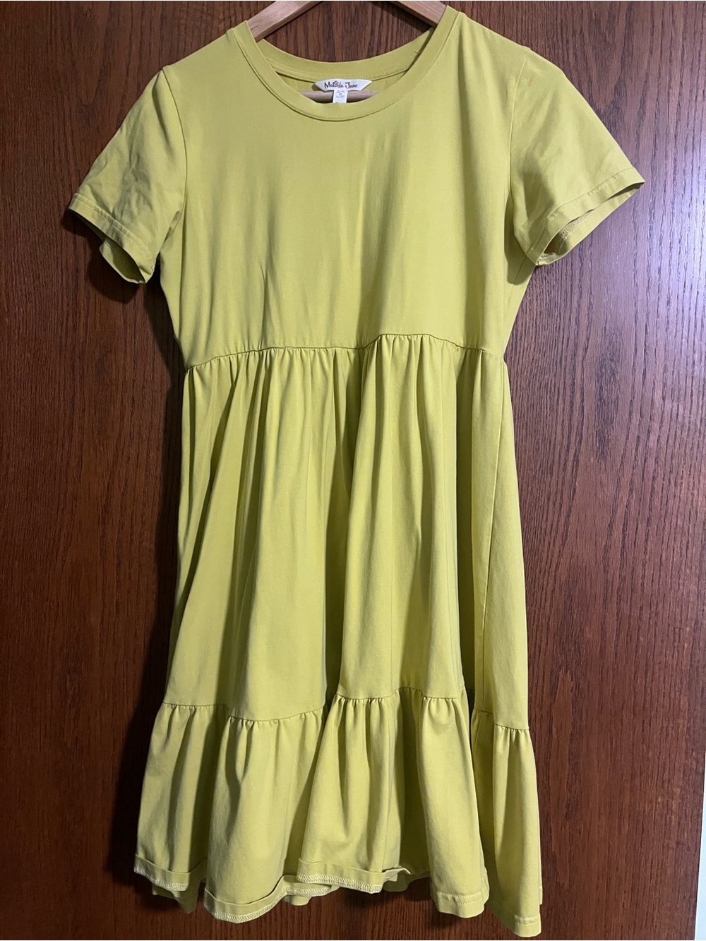 Matilda Jane Lemon-Lime Short Sleeve Tiered Knit Dress